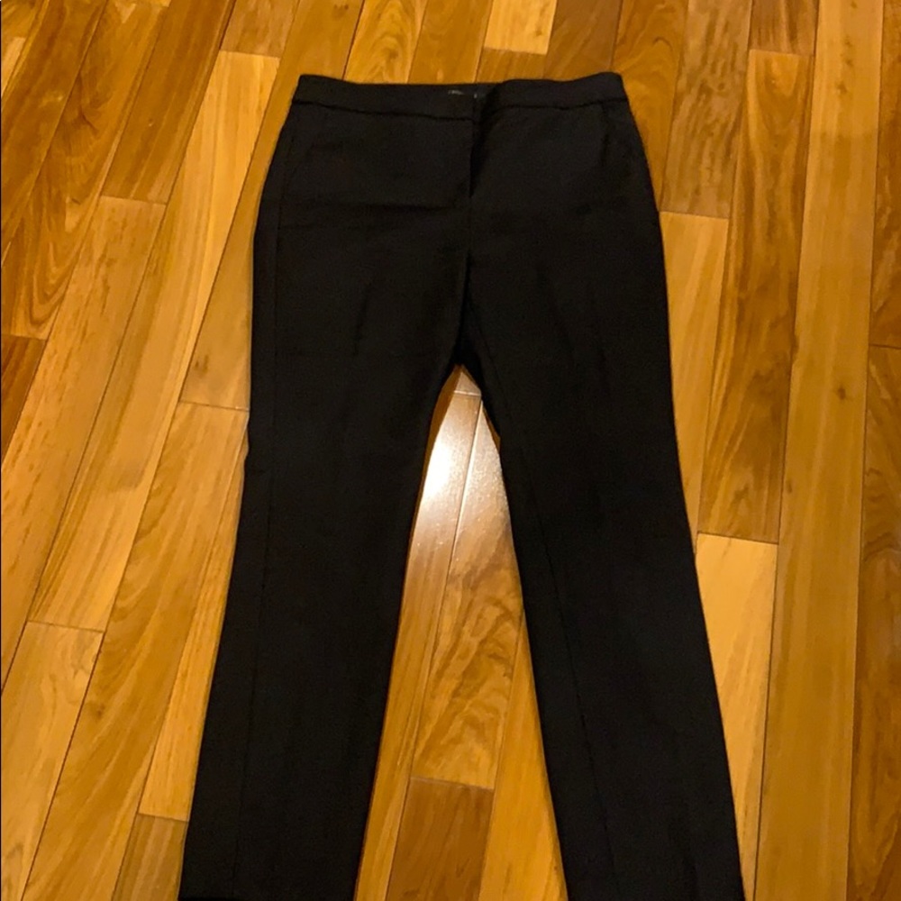 Black straight leg trousers